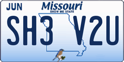MO license plate SH3V2U