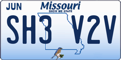 MO license plate SH3V2V