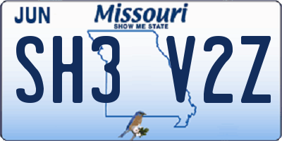 MO license plate SH3V2Z