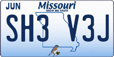 MO license plate SH3V3J