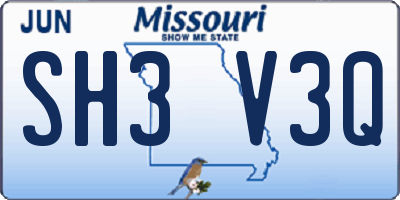 MO license plate SH3V3Q