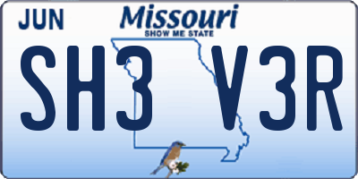 MO license plate SH3V3R