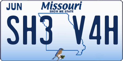 MO license plate SH3V4H