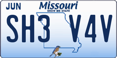 MO license plate SH3V4V