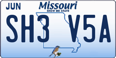 MO license plate SH3V5A