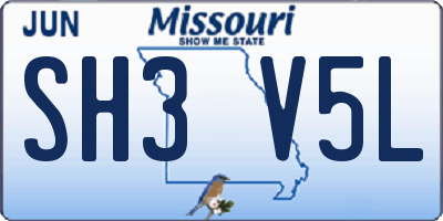 MO license plate SH3V5L
