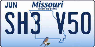 MO license plate SH3V5O