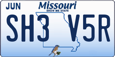 MO license plate SH3V5R