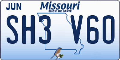 MO license plate SH3V6O