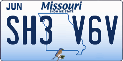 MO license plate SH3V6V