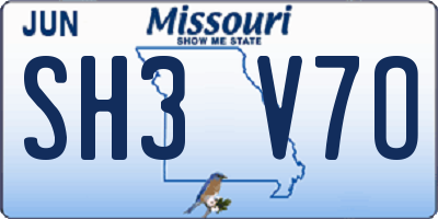 MO license plate SH3V7O