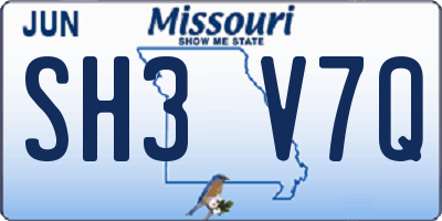 MO license plate SH3V7Q