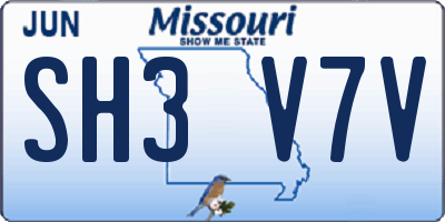 MO license plate SH3V7V