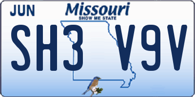 MO license plate SH3V9V