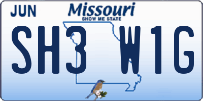 MO license plate SH3W1G