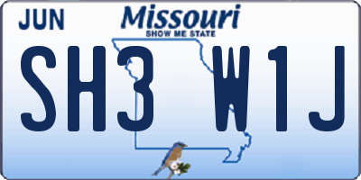 MO license plate SH3W1J