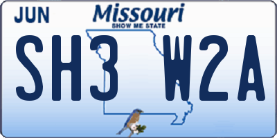 MO license plate SH3W2A