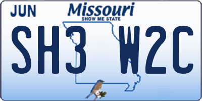 MO license plate SH3W2C