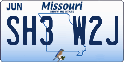 MO license plate SH3W2J