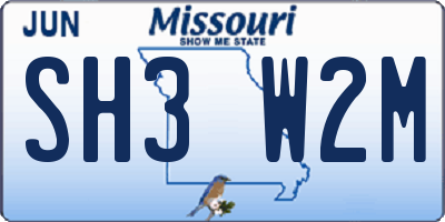 MO license plate SH3W2M