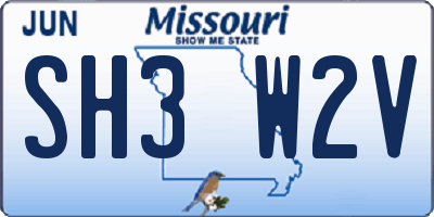 MO license plate SH3W2V