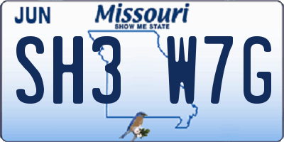 MO license plate SH3W7G