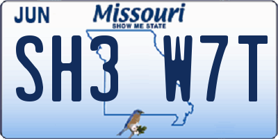 MO license plate SH3W7T