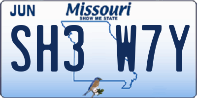 MO license plate SH3W7Y