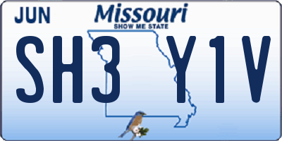 MO license plate SH3Y1V