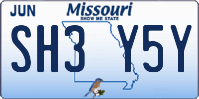MO license plate SH3Y5Y