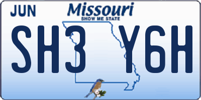 MO license plate SH3Y6H