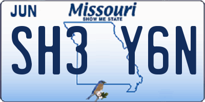 MO license plate SH3Y6N