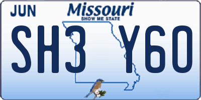 MO license plate SH3Y6O