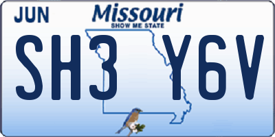 MO license plate SH3Y6V