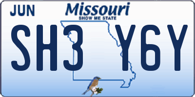 MO license plate SH3Y6Y