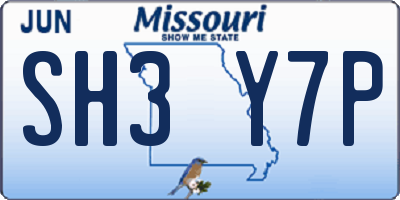 MO license plate SH3Y7P