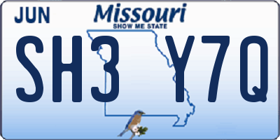 MO license plate SH3Y7Q