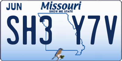 MO license plate SH3Y7V