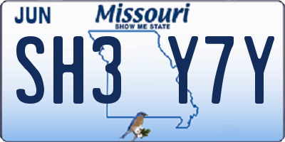 MO license plate SH3Y7Y