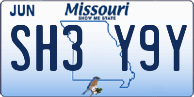 MO license plate SH3Y9Y