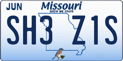 MO license plate SH3Z1S