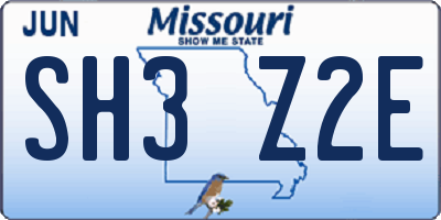 MO license plate SH3Z2E