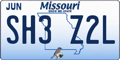 MO license plate SH3Z2L