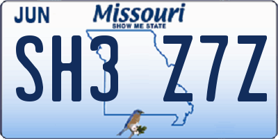 MO license plate SH3Z7Z