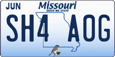 MO license plate SH4A0G