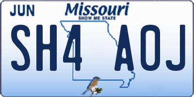 MO license plate SH4A0J