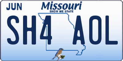 MO license plate SH4A0L