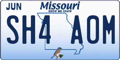 MO license plate SH4A0M