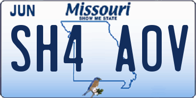 MO license plate SH4A0V