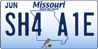MO license plate SH4A1E
